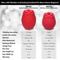 Mystic Rose Sucking and Vibrating Silicone Rose - Red