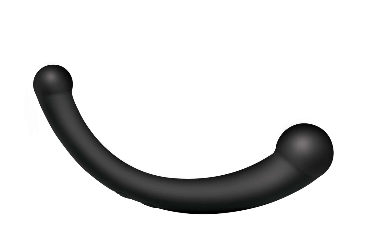 10x Vibra-Crescent Silicone Dual Ended Dildo - Black – body-safe materials | Fu'Cha Exotics