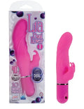 Pink dual lover 1 vibrator with dual motor design and curved body