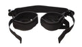 Black padded sling with two circular restraints and adjustable straps