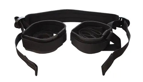 Black padded sling with two circular restraints and adjustable straps