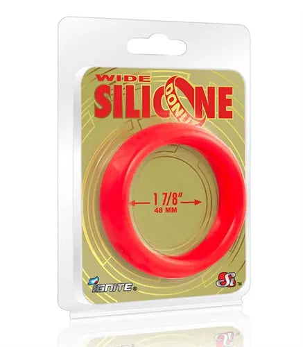 Red wide silicone donut ring, 1.88-inch diameter