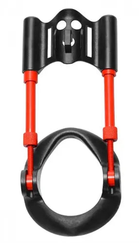 Pro Penile Aide support device with arched black frame and red straps, circular opening