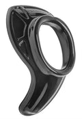 Black sport mouthguard with glossy finish and molded protective shape