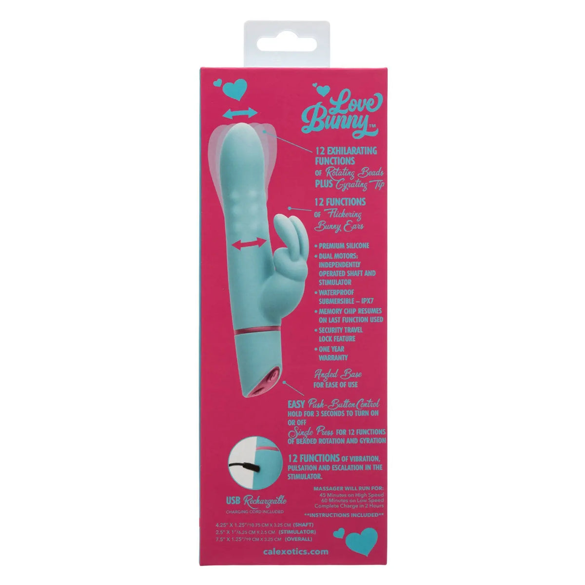 Love Bunny Rotating Bunny - Blue – body-safe materials | Fu'Cha Exotics