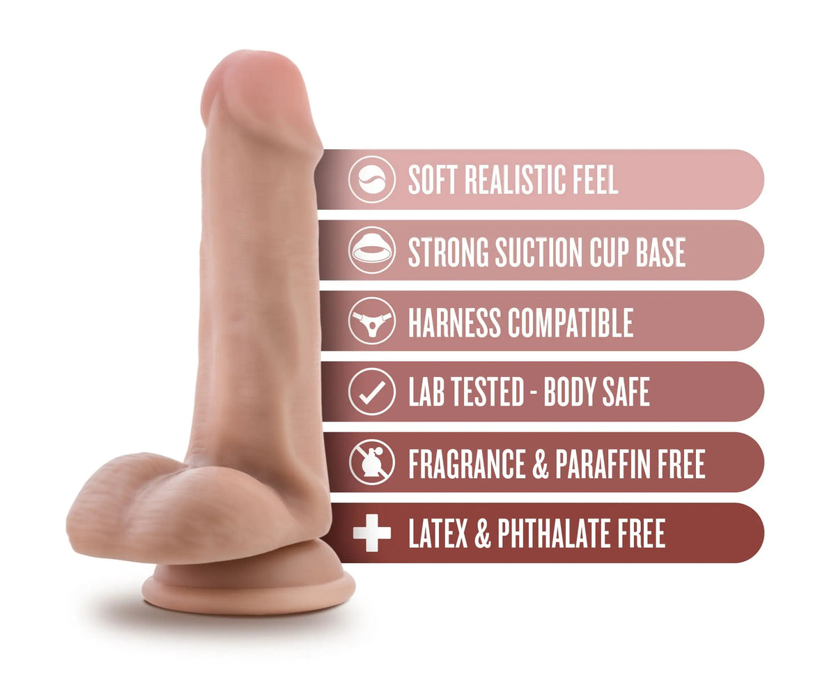 Dr. Skin - Dr. Jeffrey - 6.5 Inch Dildo With Balls - Beige – body-safe materials | Fu'Cha Exotics