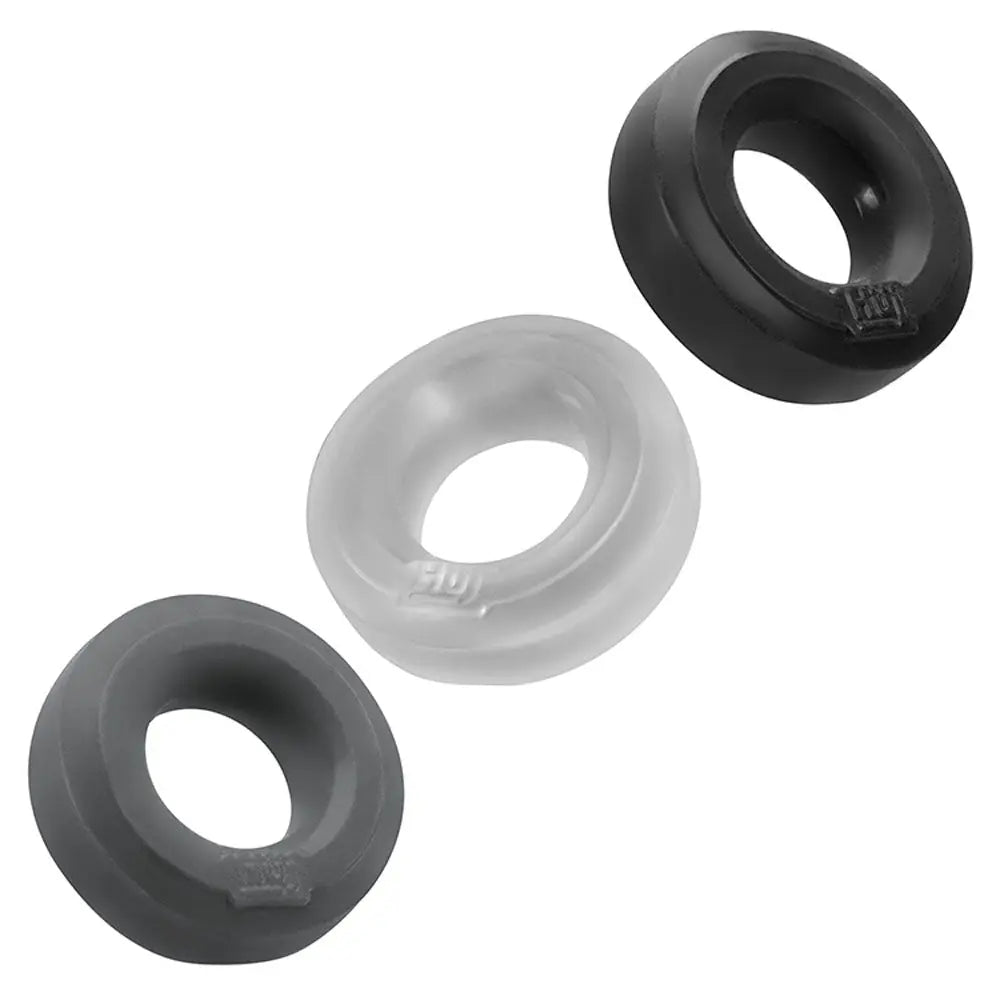 Hunkyjunk Huj3 C-Ring 3 Pk - Tar / Multi – body-safe materials | Fu'Cha Exotics