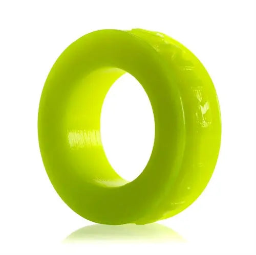 Acid yellow comfort cock ring, glossy silicone with open circular center