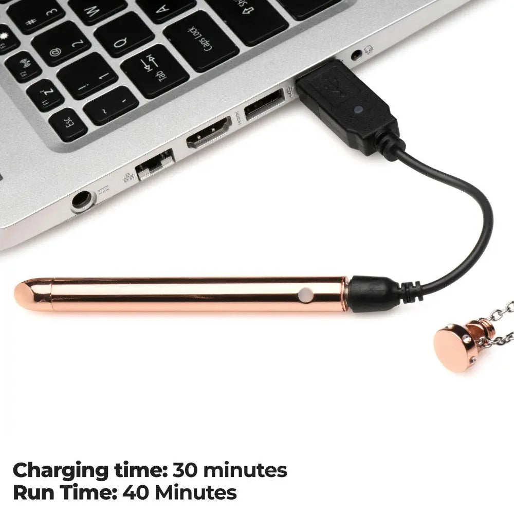 7x Vibrating Necklace - Rose Gold – stainless steel 3 vibration modes | Fu'Cha Exotics