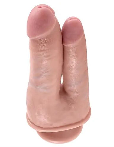 King Cock Double Penetrator - Flesh – body-safe materials suction stimulation | Fu'Cha Exotics