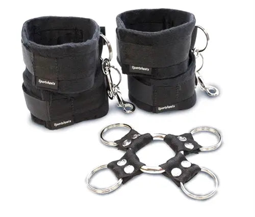5 Piece Hog Tie and Cuff Set - Black – body-safe materials adjustable intensity | Fu'Cha Exotics
