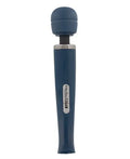 Rechargeable massage wand with 7-speed head, dark blue handheld design