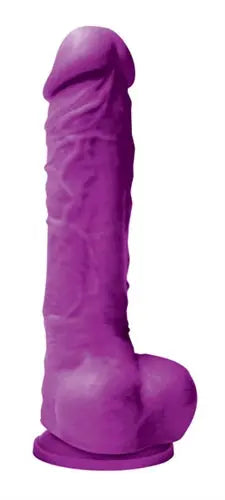 Purple 5-inch dildo with textured surface