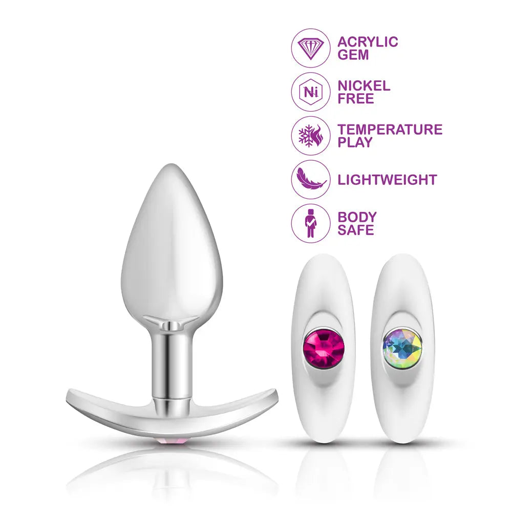 Silver Anchor Buttplug Kit - Clear Iridescent/pink – body-safe materials | Fu'Cha Exotics