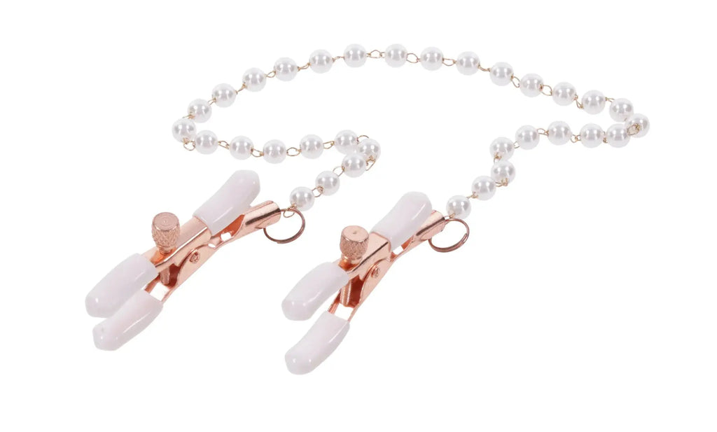 Peaches N Creame Pearl Nipple Clamps - Pink – body-safe materials adjustable intensity | Fu'Cha Exotics