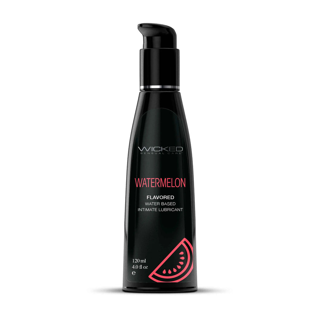Aqua Watermelon Flavored Water Based Intimate Lubricant - 4 Fl. Oz. – body-safe materials | Fu'Cha Exotics