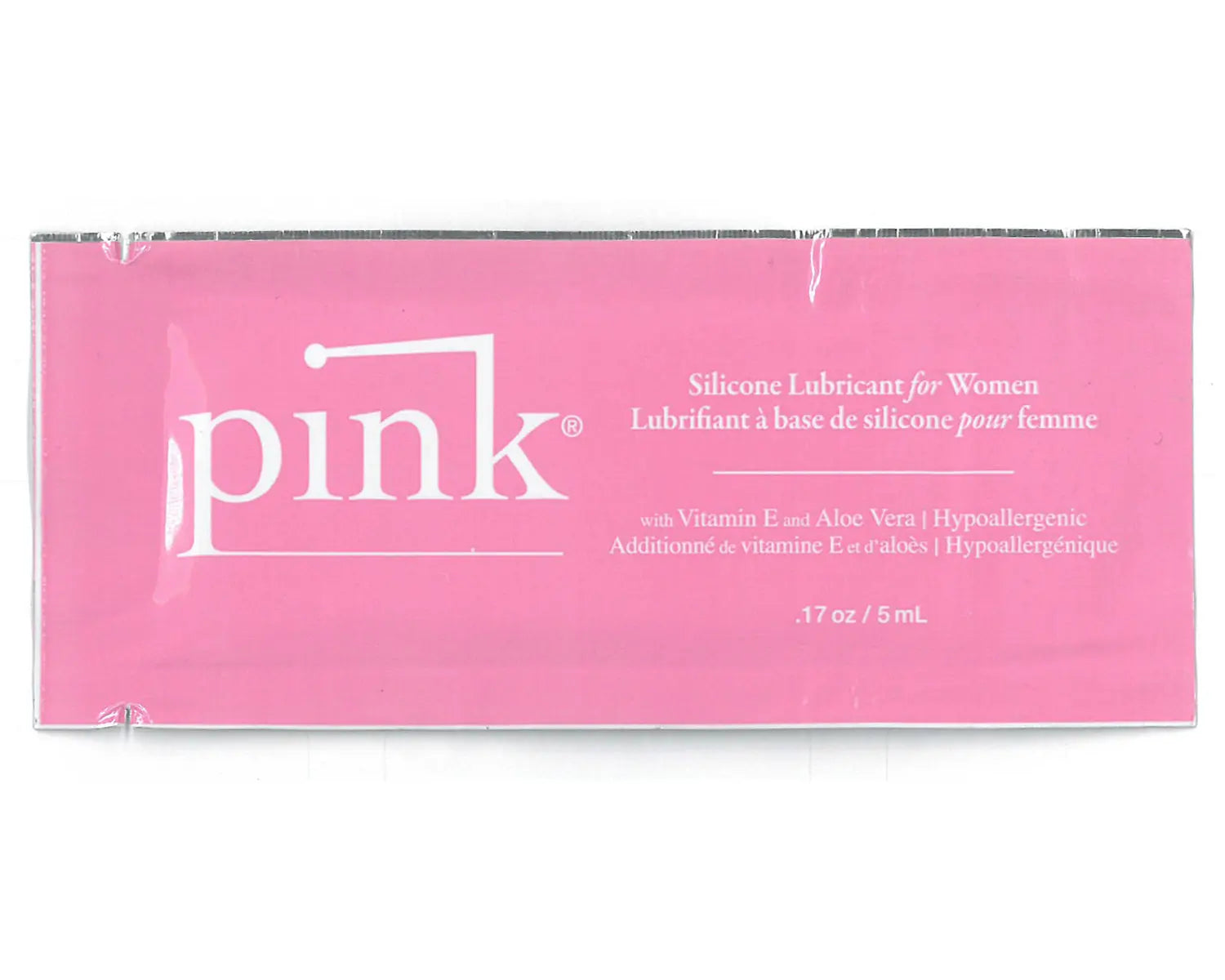 Pink foil lubricant packet, 0.17 oz (5 mL), single-use sachet
