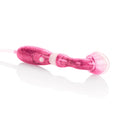 Pink clitoral pump with glitter handle and clear suction tip