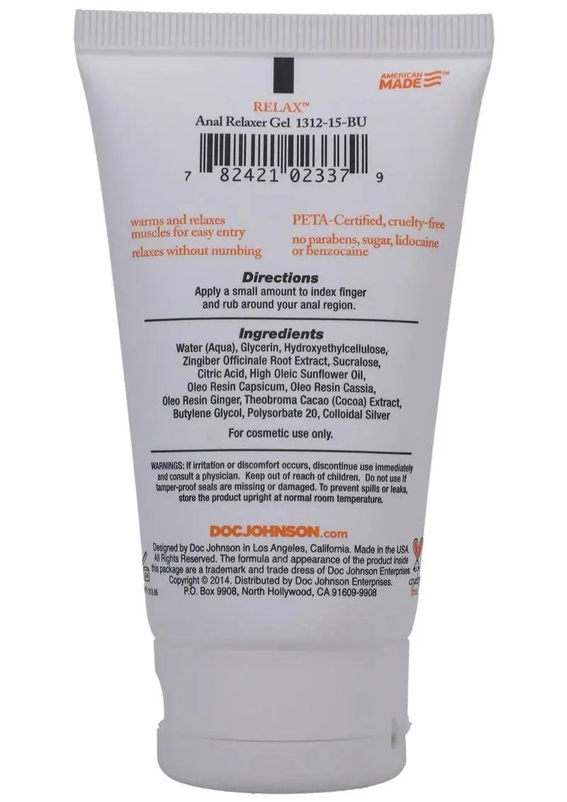 Relax - Anal Relaxer for Everyone - 2 Oz. - Boxed – body-safe materials | Fu'Cha Exotics