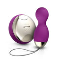 Silicone hula beads with metallic core and cord, deep rose purple.