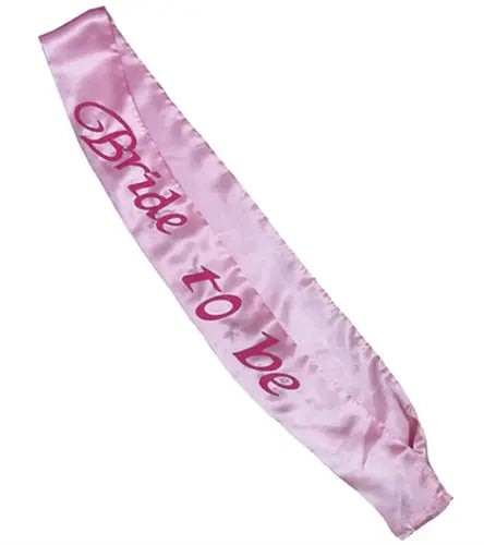 Pink satin bride-to-be flashing sash with printed lettering
