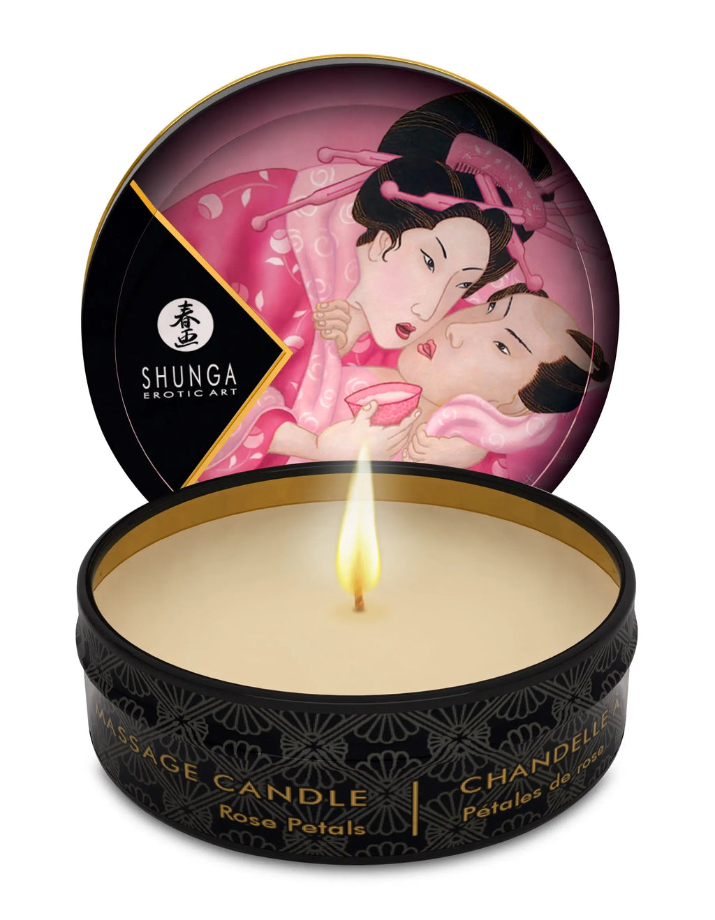 Mini Massage Candle - Aphrodisia - Roses Petals - 1 Fl. Oz. – body-safe materials | Fu'Cha Exotics