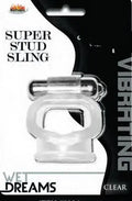 Clear super stud sling with metal ring hardware, transparent design