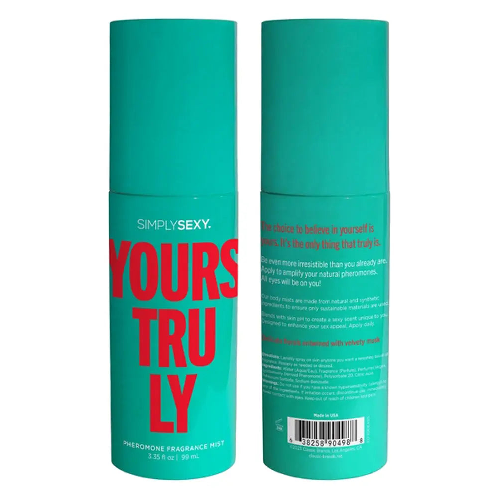 Yours Truly - Pheromone Fragrance Mists 3.35 Oz – body-safe materials | Fu'Cha Exotics
