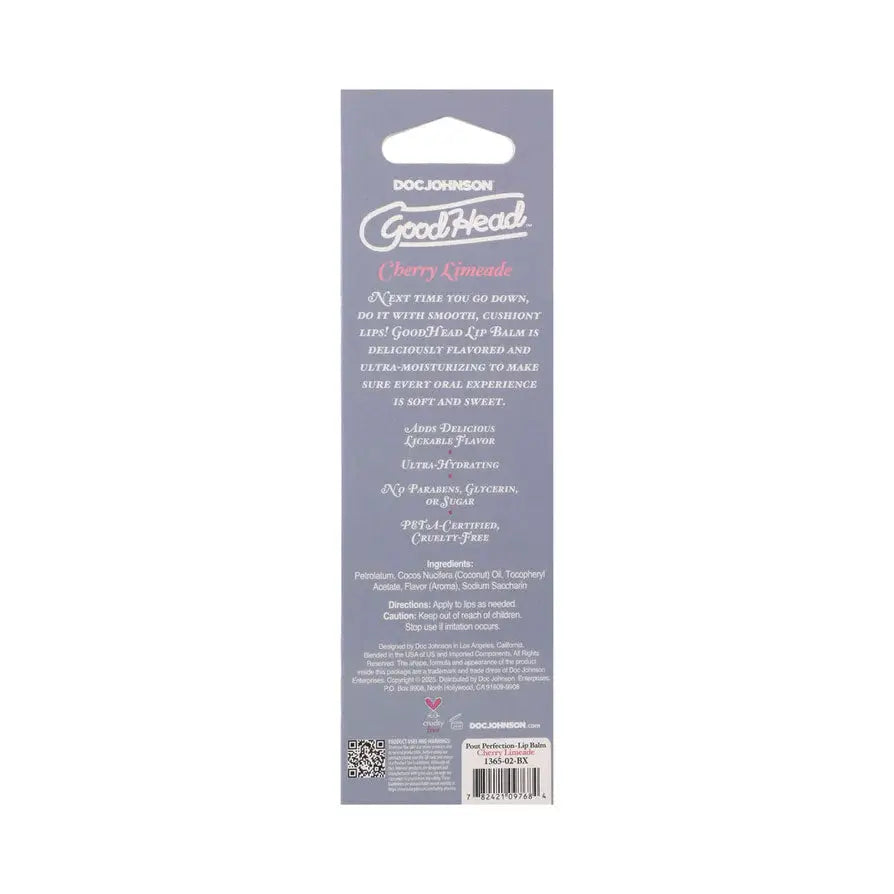 Goodhead - Pout Perfection - Lip Balm - Cherry Limeade - 0.50oz – body-safe materials | Fu'Cha Exotics