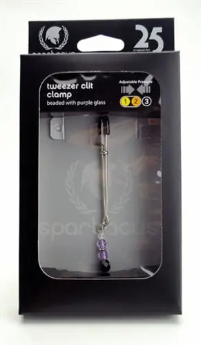Adjustable clit clamp with purple glass beads