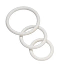 White nitrile cock ring set, three elastic rings.