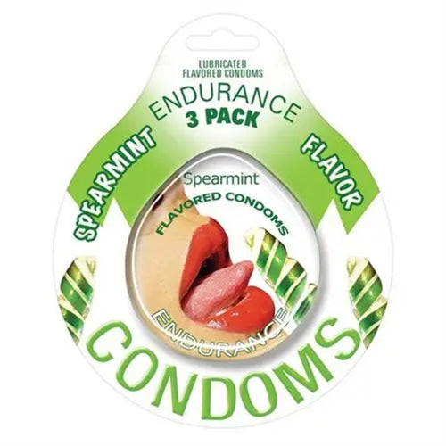 Spearmint flavored condom 3-pack blister pack