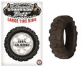 Black silicone large tire ring toy accessory with tread pattern