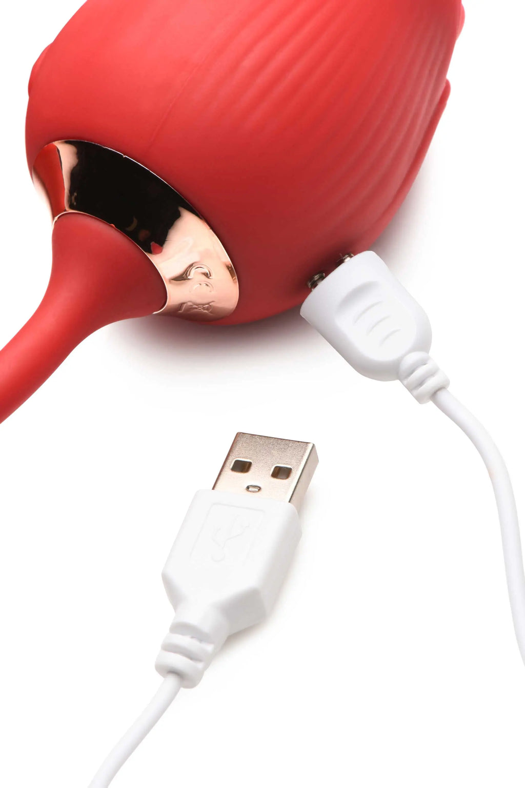Bloomgasm Romping Rose Suction and Thrusting Vibrator - Red – body-safe materials | Fu'Cha Exotics