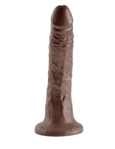 King Cock 7-Inch - Brown – body-safe materials suction stimulation | Fu'Cha Exotics