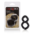 Black Crazy 8 ring set with two interlocking rings