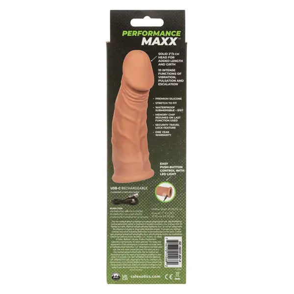 Performance Maxx Rechargeable Vibrating Extension 7" - Brown – body-safe materials USB-rechargeable | Fu'Cha Exotics