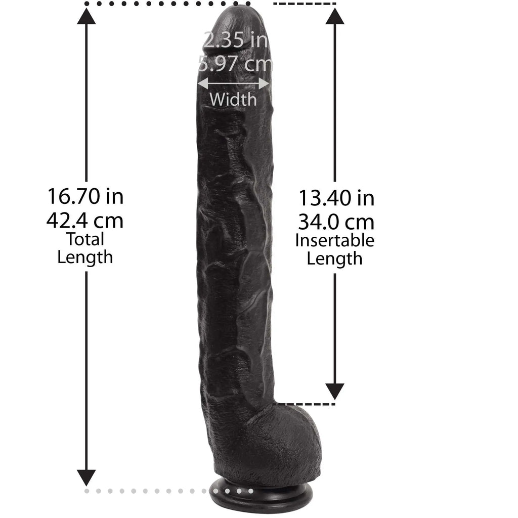 Dick Rambone Cock - 17 Inch - Black – body-safe materials suction stimulation | Fu'Cha Exotics