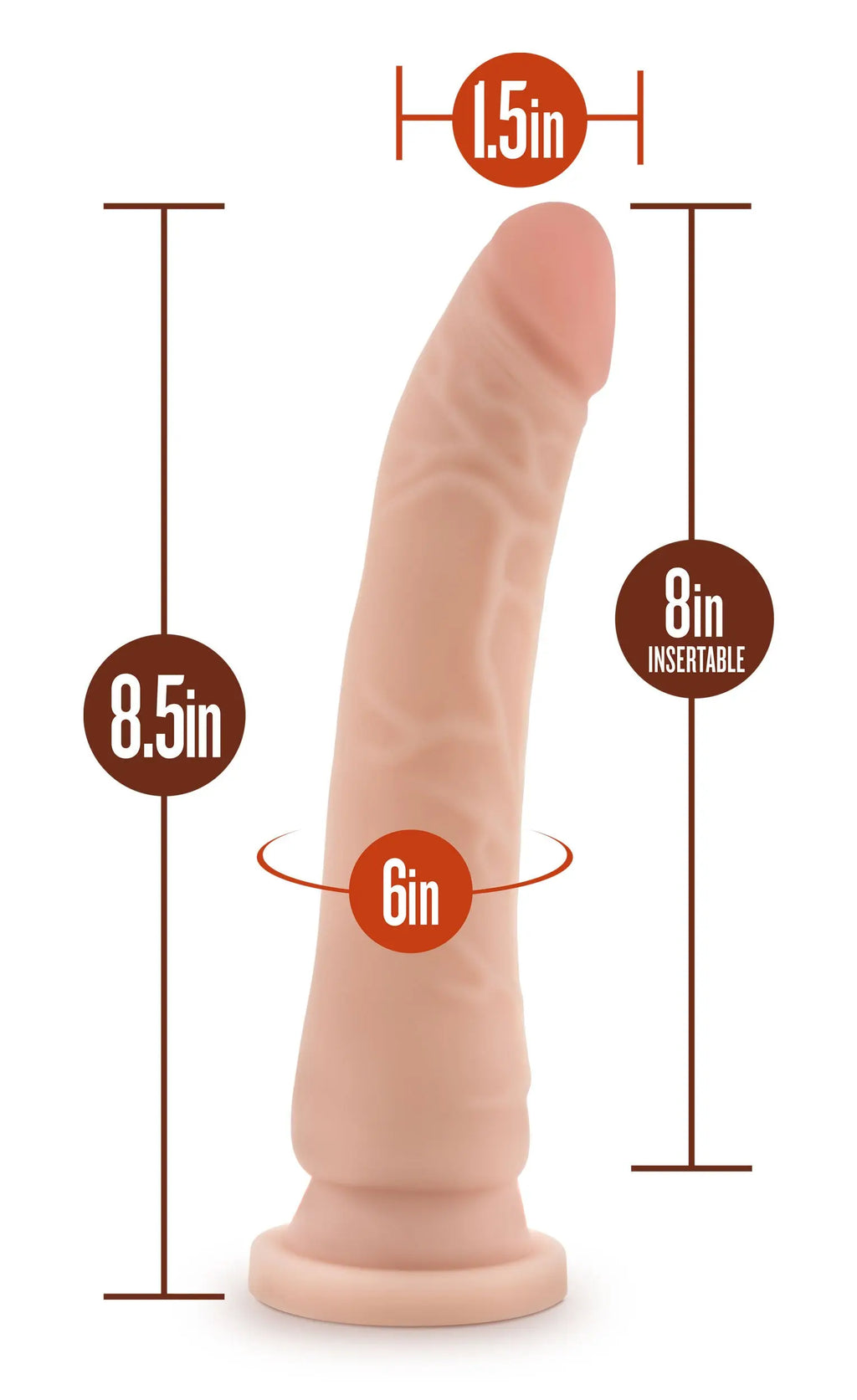 Dr. Skin Silicone - Dr. Noah - 8 Inch Dong With Suction Cup - Vanilla – body-safe materials | Fu'Cha Exotics