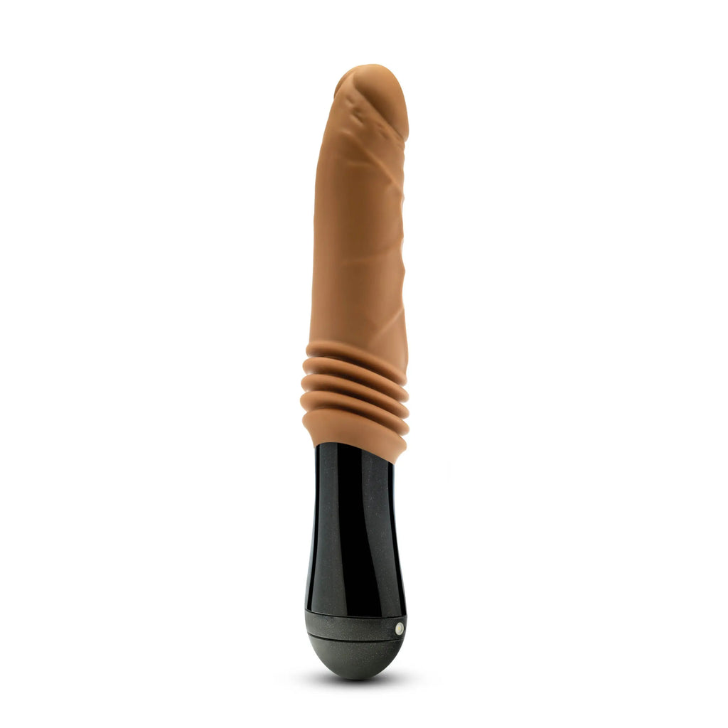Dr. Skin Silicone - Dr. Arthur - Thrusting Gyrating Vibrating Dildo - Tan – body-safe silicone 3 vibration modes | Fu'Cha...