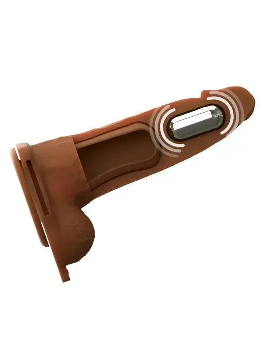 Fantasy X-Tensions Elite 6" Vibrating Hollow Silicone Strap-on - Brown – body-safe materials | Fu'Cha Exotics