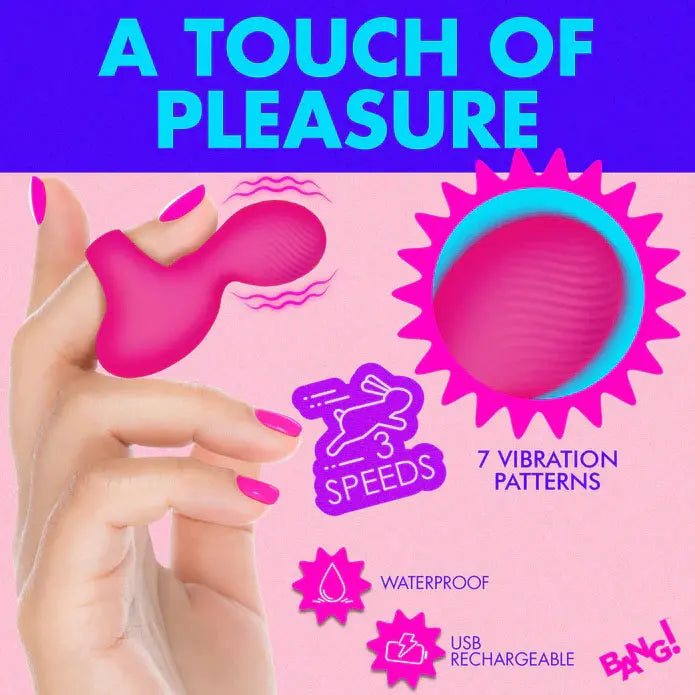 Silicone Finger Vibe - Pink – body-safe materials | Fu'Cha Exotics