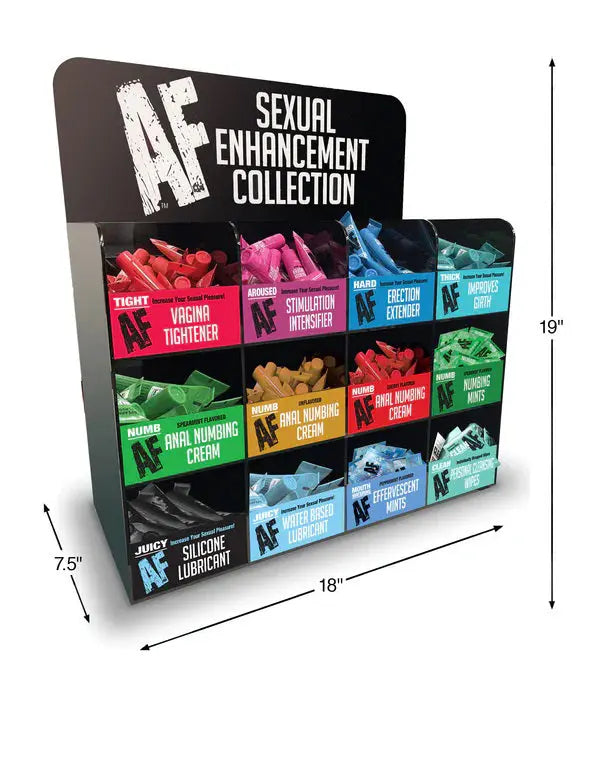 Af Sexual Enhancement Display of 12 Items – body-safe materials | Fu'Cha Exotics