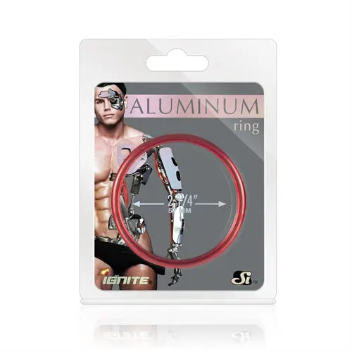 Hellfire Red aluminum ring, 2-inch diameter, on retail blister card