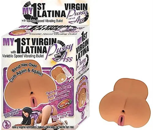 Flesh-colored contoured sex toy with front opening and rear suction base
