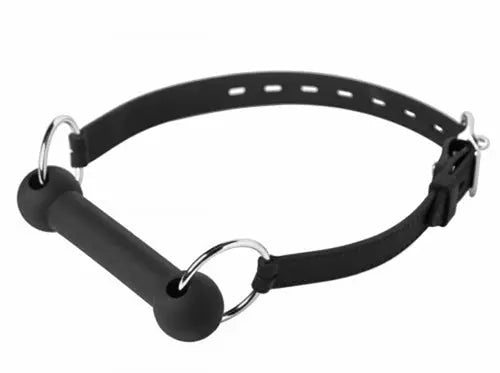 Black lockable silicone horse bit bag with metal rings and clasp