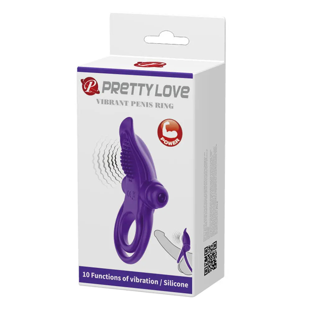 Pretty Love Vibrant Penis Ring - Purple – body-safe silicone fully waterproof | Fu'Cha Exotics