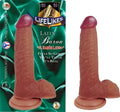 Realistic pink textured dildo with rounded base, 5-inch.