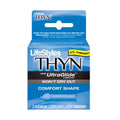 3-pack ultra-thin lubricated latex condoms in blue package