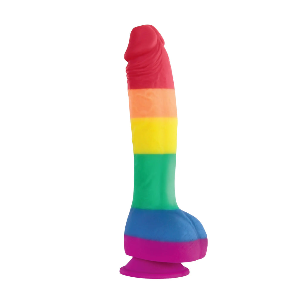 Colours Pride Edition - 8 Inch Dong - Rainbow – soft-satin suction stimulation | Fu'Cha Exotics